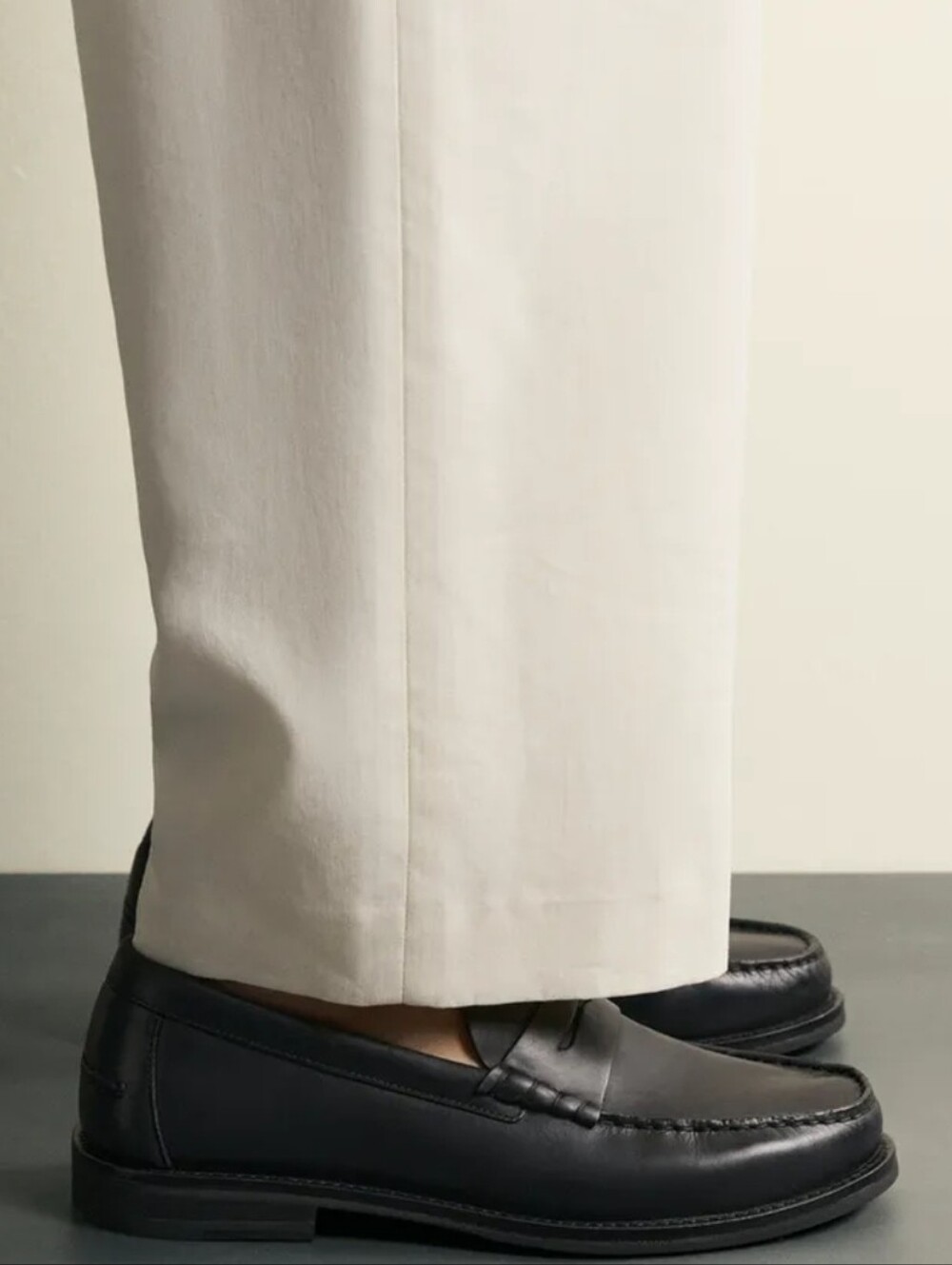 Zara Origins Men’s Black Leather Penny Loafers Size 43 US 10 Classic Dress Shoes
